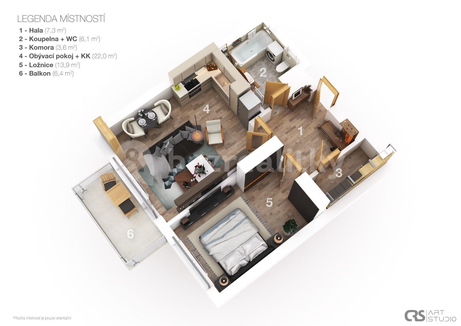 Pronájem bytu 2+kk 59 m², Kardausova, Praha, Praha Pronájem bytu 2+kk 59 m², Kardausova, Praha, Praha