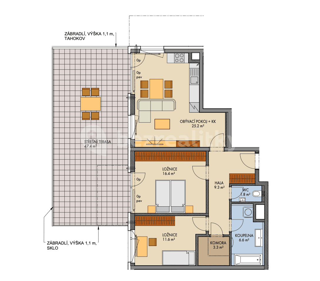 Pronájem bytu 3+kk 78 m², Čakovická, Praha, Praha Pronájem bytu 3+kk 78 m², Čakovická, Praha, Praha