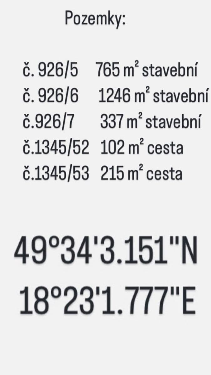 Prodej pozemku 2.665 m², Frýdlant nad Ostravicí, Moravskoslezský kraj Prodej pozemku 2.665 m², Frýdlant nad Ostravicí, Moravskoslezský kraj