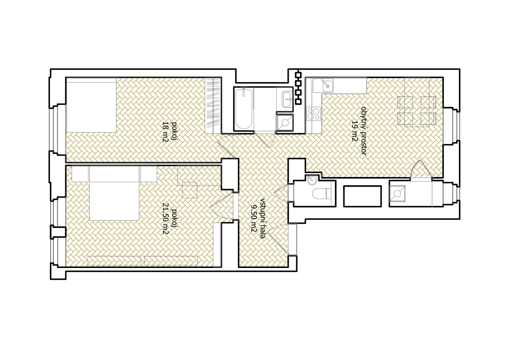 Pronájem bytu 2+1 73 m², Jirečkova, Praha, Praha Pronájem bytu 2+1 73 m², Jirečkova, Praha, Praha