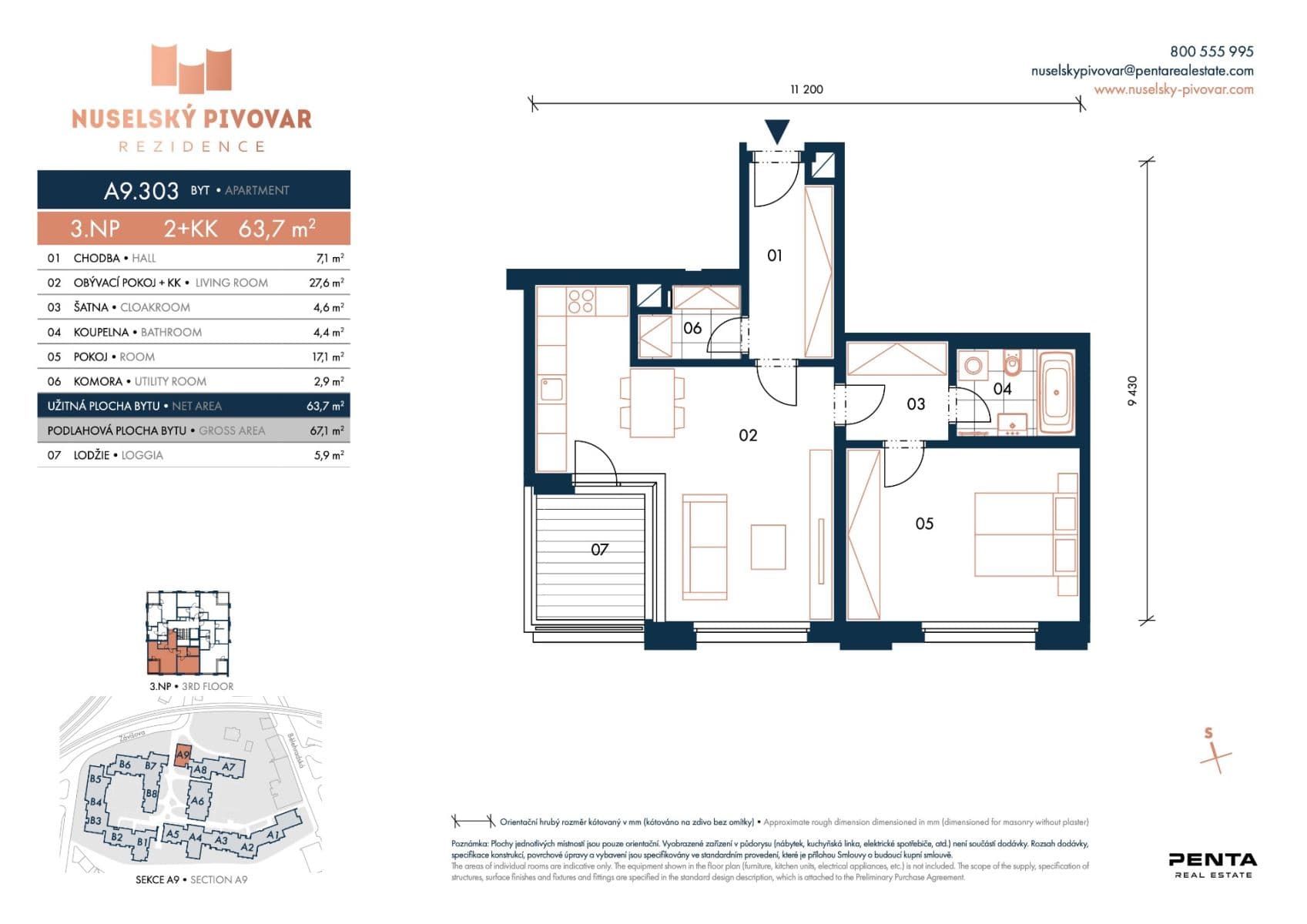 Pronájem bytu 2+kk 64 m², Závišova, Praha, Praha Pronájem bytu 2+kk 64 m², Závišova, Praha, Praha