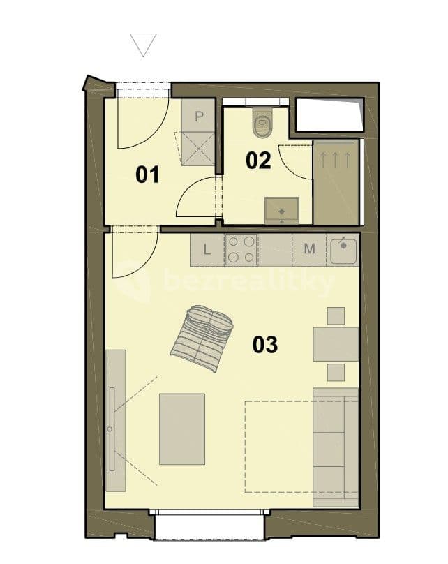 Pronájem bytu 1+kk 32 m², Krymská, Praha, Praha Pronájem bytu 1+kk 32 m², Krymská, Praha, Praha
