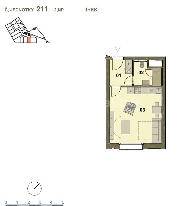 Pronájem bytu 1+kk 32 m², Krymská, Praha, Praha Pronájem bytu 1+kk 32 m², Krymská, Praha, Praha