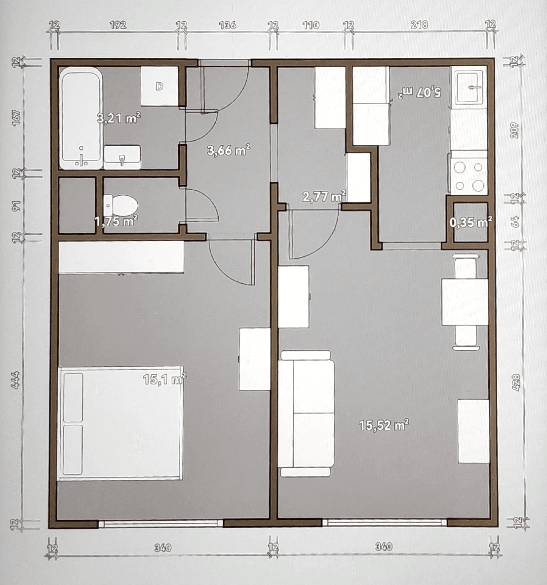 Pronájem bytu 2+kk 46 m², Bajkonurská, Praha, Praha Pronájem bytu 2+kk 46 m², Bajkonurská, Praha, Praha