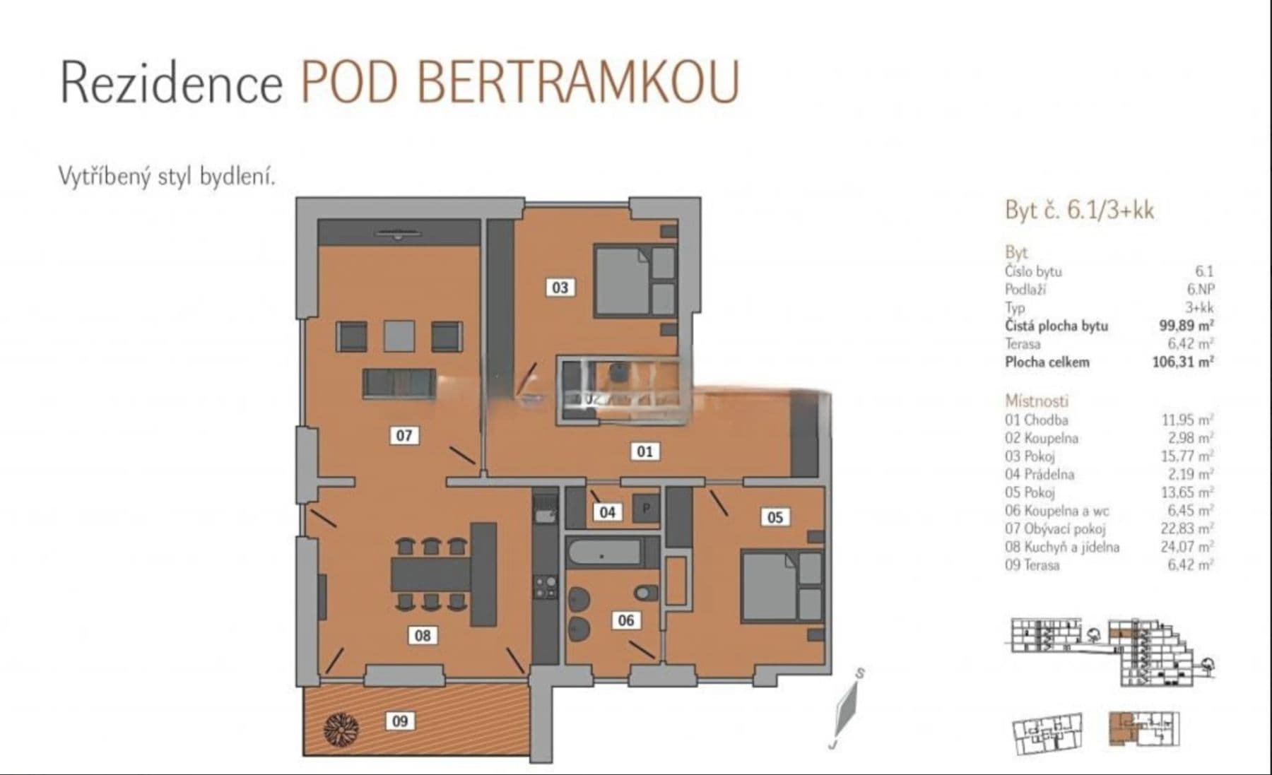 Prodej bytu 3+kk 112 m², U Vojanky, Praha, Praha Prodej bytu 3+kk 112 m², U Vojanky, Praha, Praha