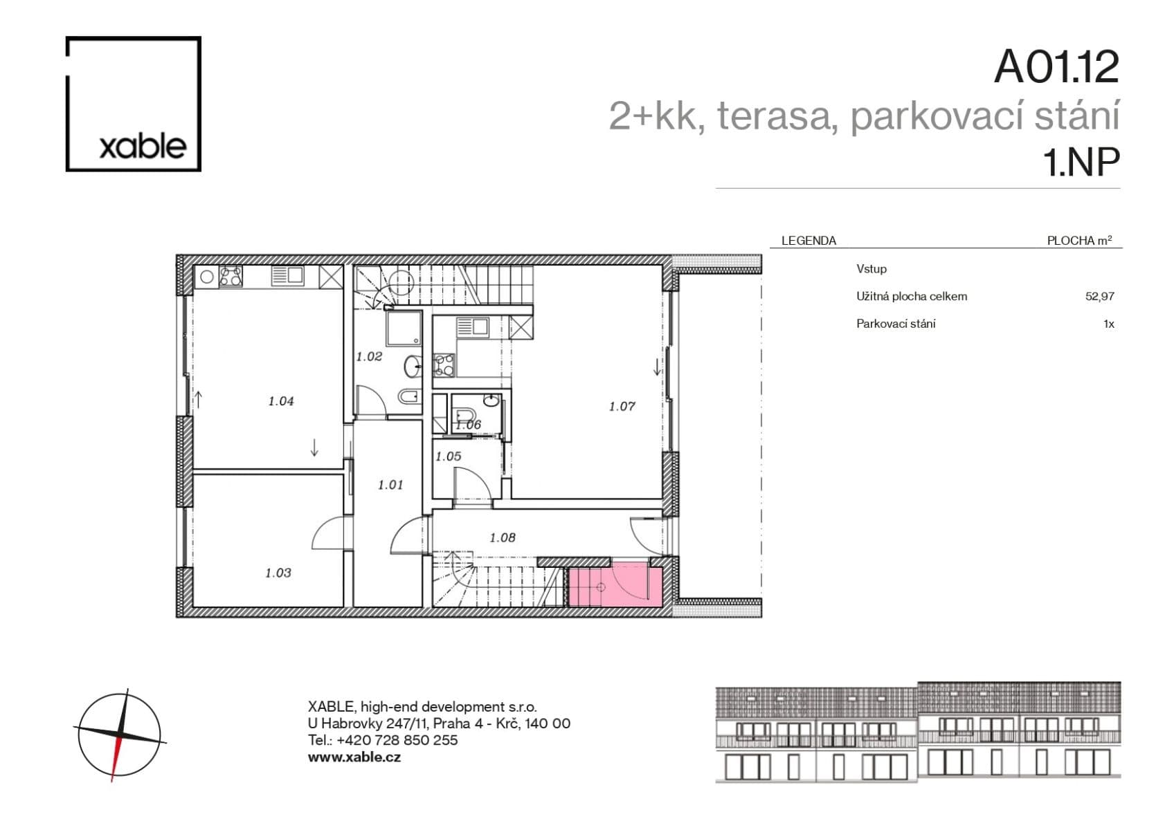 Prodej bytu 2+kk 52 m², Nová, Kouřim, Středočeský kraj Prodej bytu 2+kk 52 m², Nová, Kouřim, Středočeský kraj