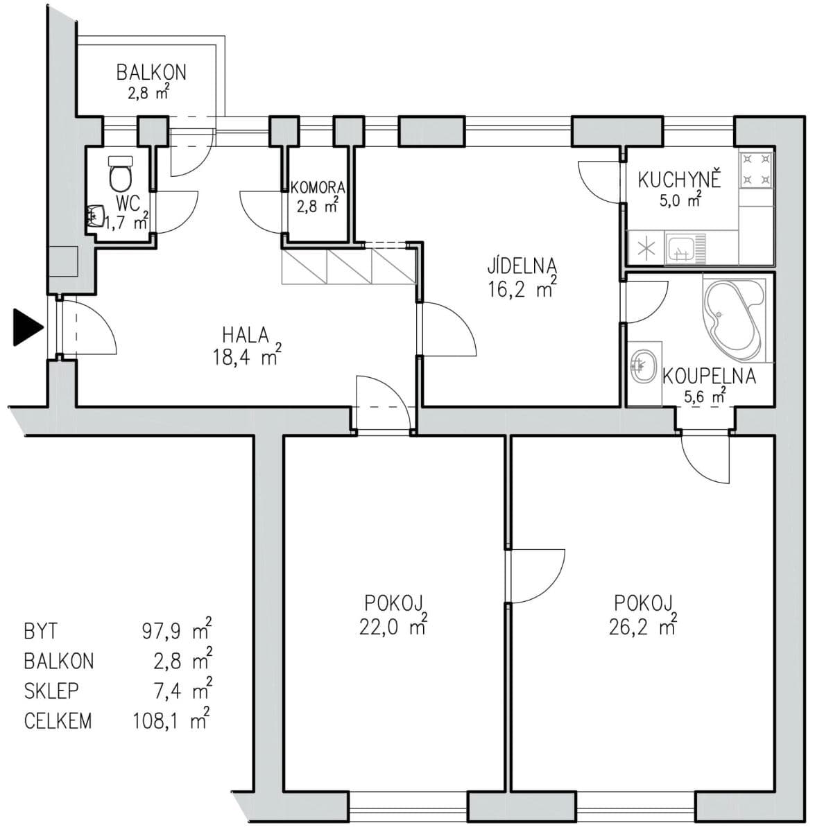 Pronájem bytu 3+1 108 m², Botanická, Brno, Jihomoravský kraj Pronájem bytu 3+1 108 m², Botanická, Brno, Jihomoravský kraj