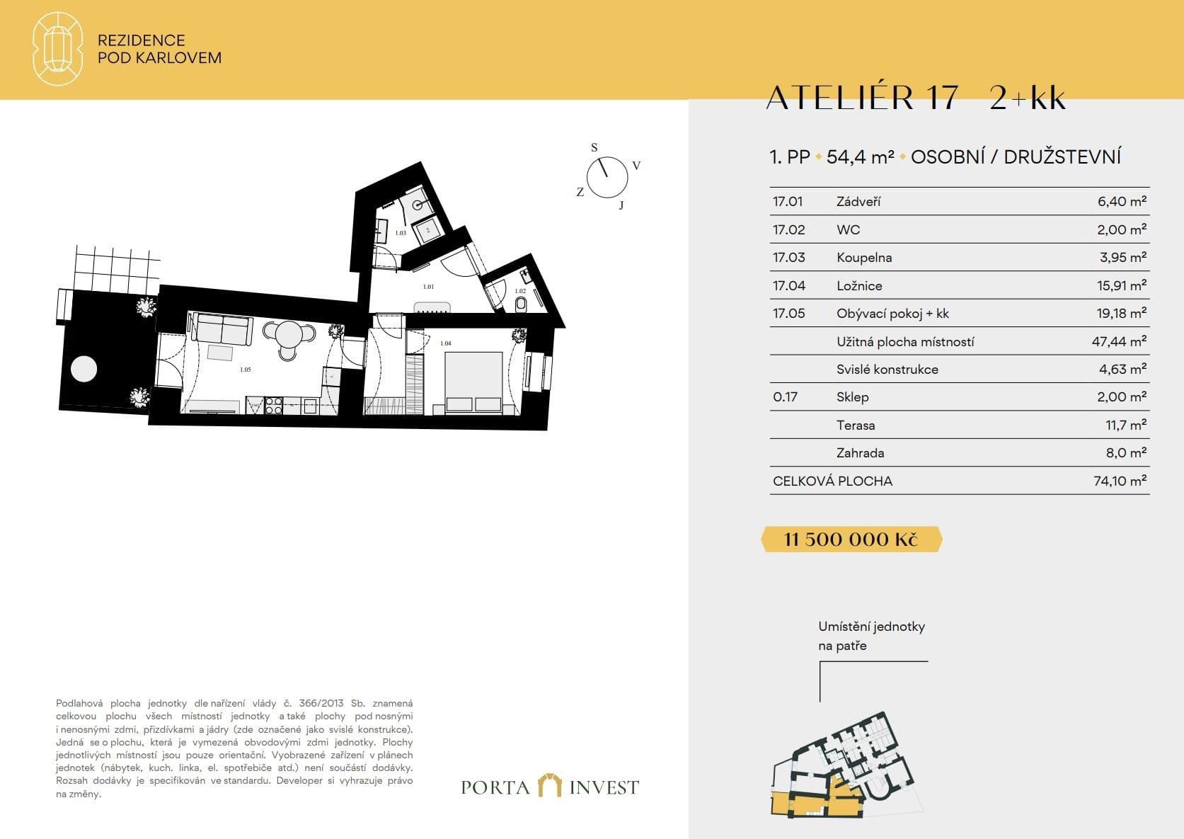 Prodej bytu 2+kk 54 m², Pod Karlovem, Praha, Praha Prodej bytu 2+kk 54 m², Pod Karlovem, Praha, Praha
