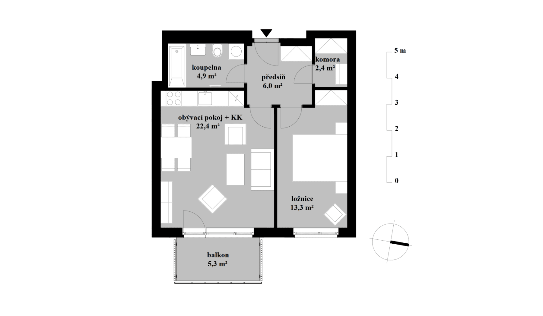 Pronájem bytu 2+kk 54 m², Sedlářova, Praha, Praha Pronájem bytu 2+kk 54 m², Sedlářova, Praha, Praha