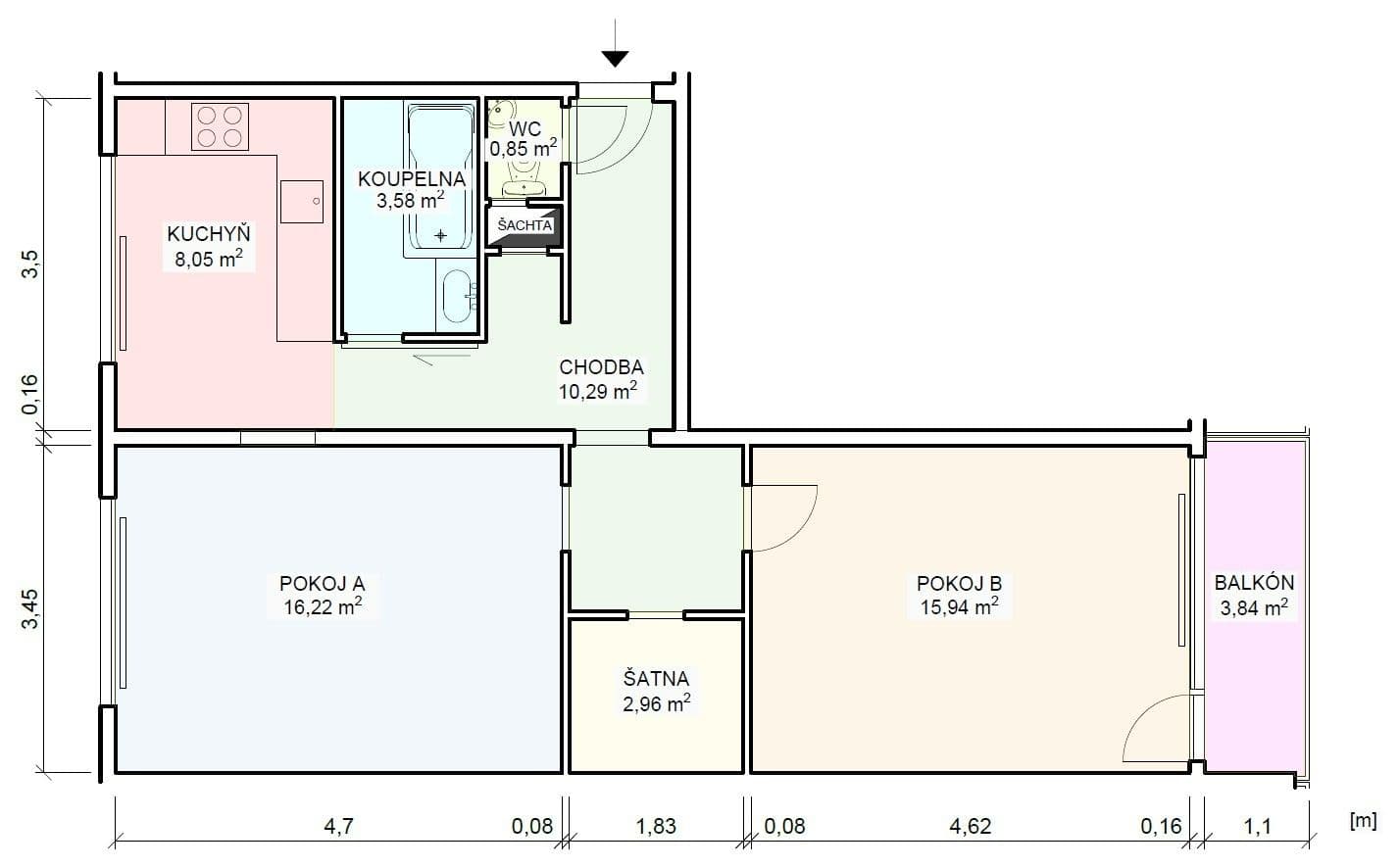 Prodej bytu 2+1 61 m², Sídliště II, Povrly, Ústecký kraj Prodej bytu 2+1 61 m², Sídliště II, Povrly, Ústecký kraj