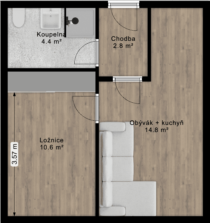 Pronájem bytu 2+kk 36 m², Cesta brigádníků, Kralupy nad Vltavou, Středočeský kraj Pronájem bytu 2+kk 36 m², Cesta brigádníků, Kralupy nad Vltavou, Středočeský kraj