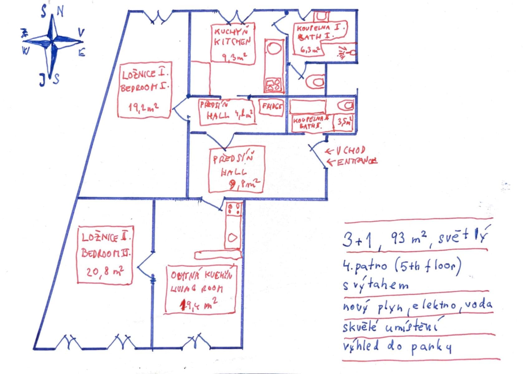 Pronájem bytu 3+1 93 m², Husitská, Praha, Praha Pronájem bytu 3+1 93 m², Husitská, Praha, Praha