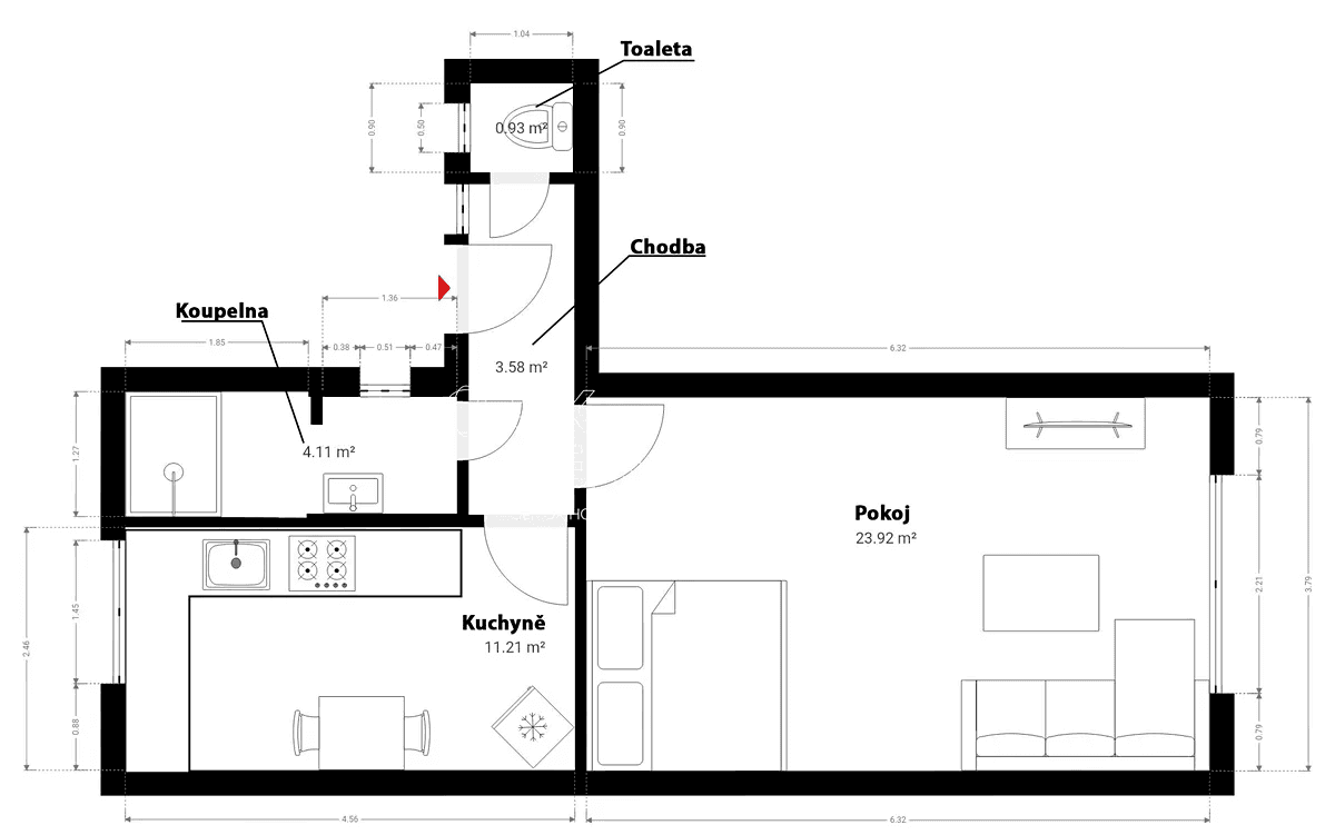 Pronájem bytu 1+1 45 m², Jičínská, Praha, Praha Pronájem bytu 1+1 45 m², Jičínská, Praha, Praha