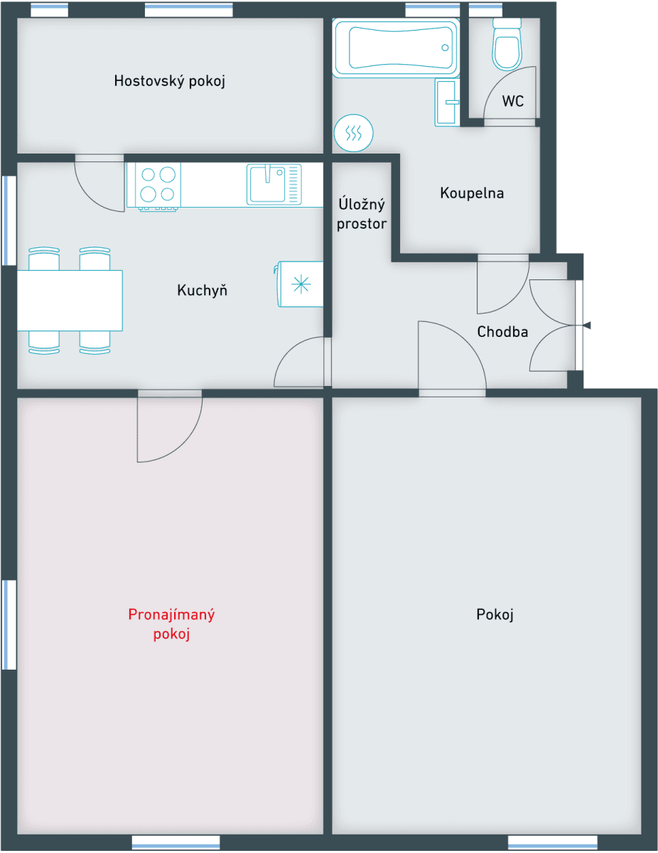 Pronájem bytu 3+1 85 m², Nad Rokoskou, Praha, Praha Pronájem bytu 3+1 85 m², Nad Rokoskou, Praha, Praha