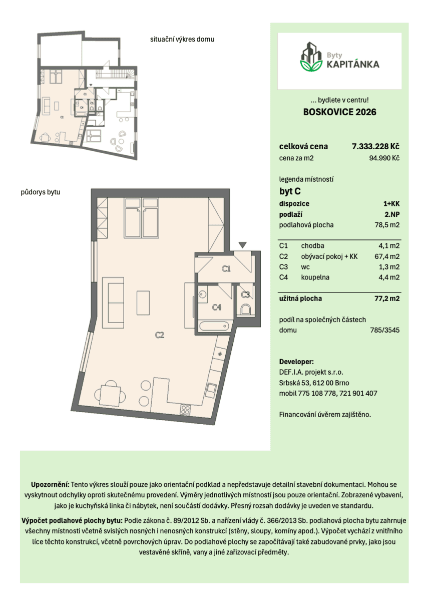 Prodej bytu 1+kk 77 m², Kapitána Jaroše, Boskovice, Jihomoravský kraj Prodej bytu 1+kk 77 m², Kapitána Jaroše, Boskovice, Jihomoravský kraj