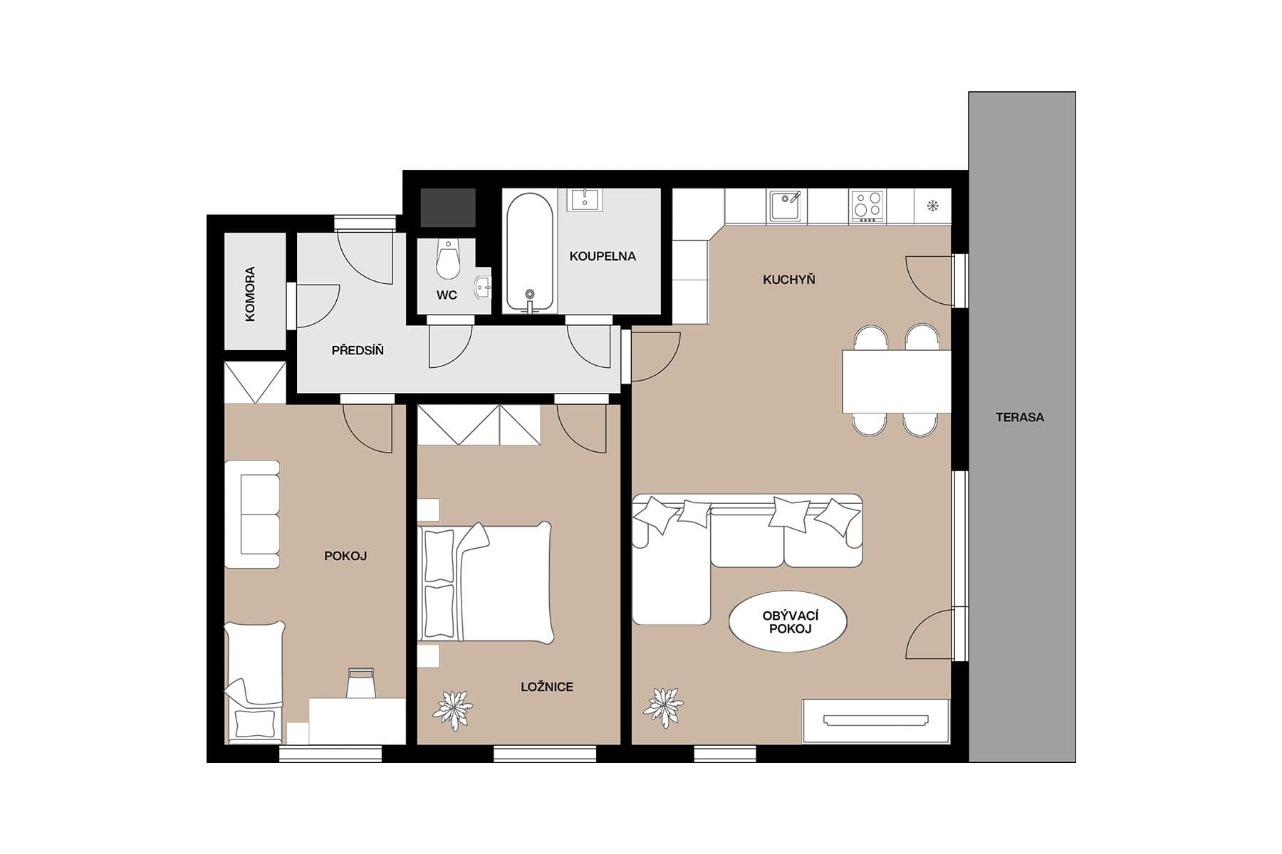 Prodej bytu 3+kk 81 m², Emy Destinové, Jinočany, Středočeský kraj Prodej bytu 3+kk 81 m², Emy Destinové, Jinočany, Středočeský kraj