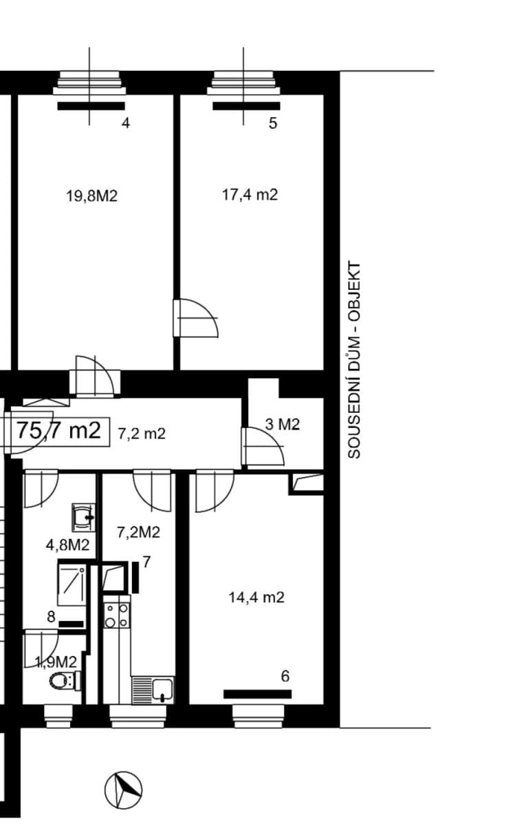 Pronájem bytu 3+1 76 m², Svatoslavova, Praha, Praha Pronájem bytu 3+1 76 m², Svatoslavova, Praha, Praha