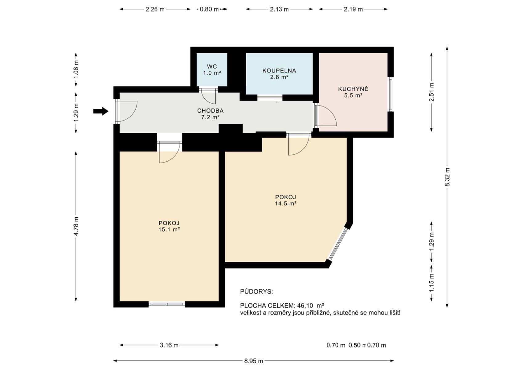 Prodej bytu 2+1 46 m², U Nikolajky, Praha, Praha Prodej bytu 2+1 46 m², U Nikolajky, Praha, Praha