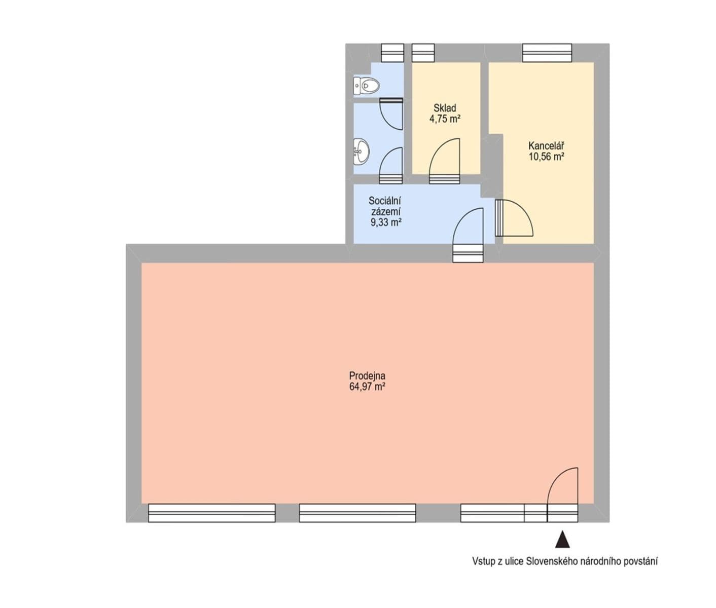 Pronájem nebytového prostoru 89 m², Slovenského národního povstání, Havířov, Moravskoslezský kraj Pronájem nebytového prostoru 89 m², Slovenského národního povstání, Havířov, Moravskoslezský kraj