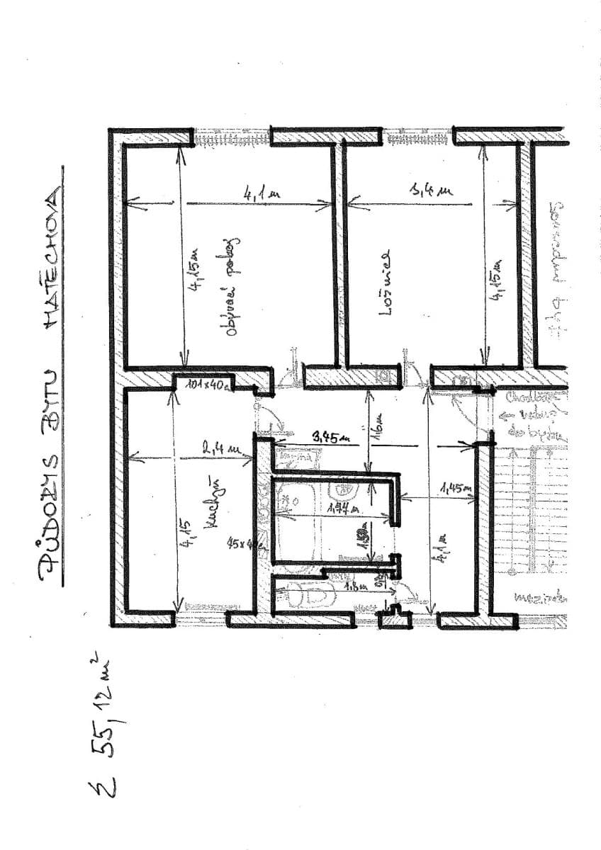 Pronájem bytu 2+1 55 m², Matěchova, Praha, Praha Pronájem bytu 2+1 55 m², Matěchova, Praha, Praha