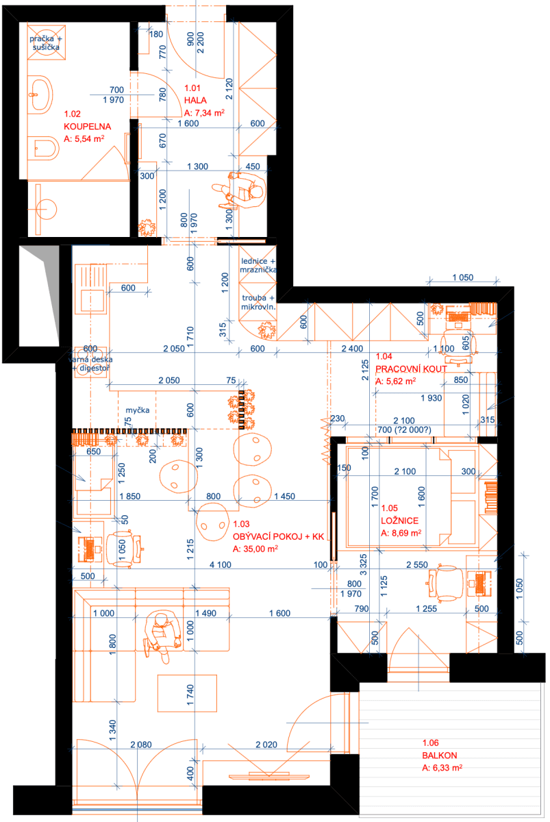Pronájem bytu 2+kk 64 m², Nové sady, Brno, Jihomoravský kraj Pronájem bytu 2+kk 64 m², Nové sady, Brno, Jihomoravský kraj