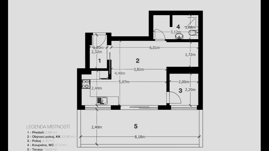 Pronájem bytu 1+kk 58 m², Patočkova, Praha, Praha Pronájem bytu 1+kk 58 m², Patočkova, Praha, Praha