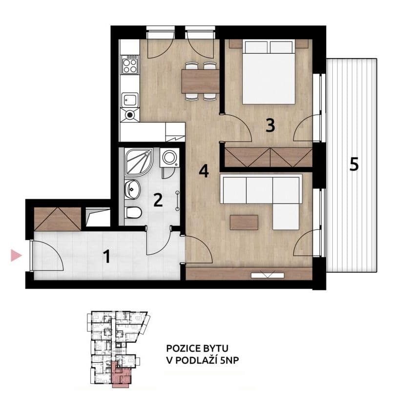 Pronájem bytu 2+1 48 m², Šífařská, Praha, Praha Pronájem bytu 2+1 48 m², Šífařská, Praha, Praha
