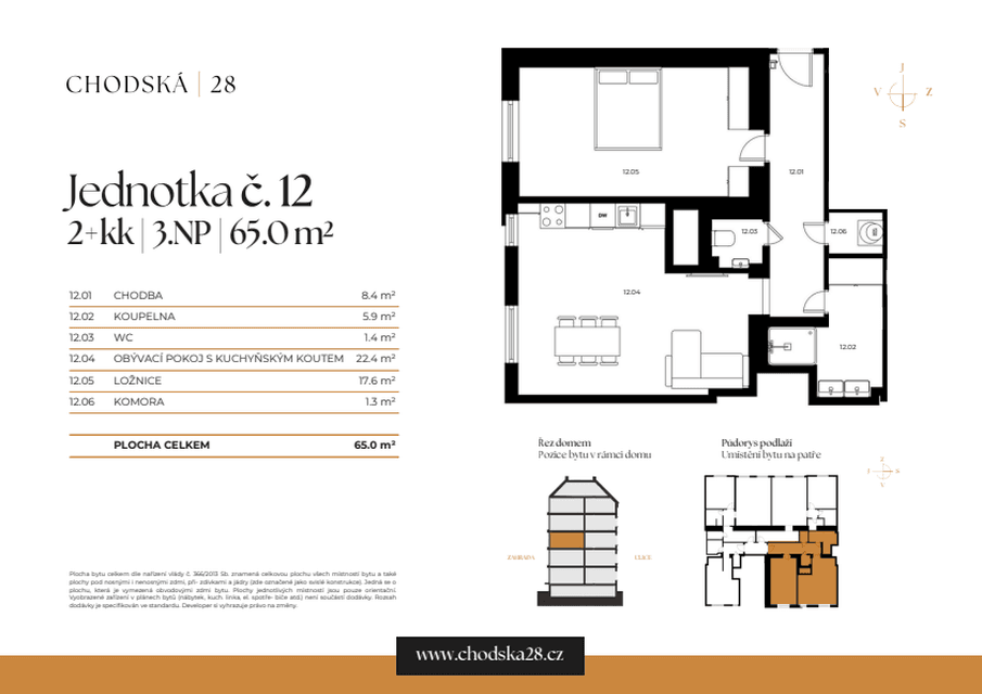 Prodej bytu 2+kk 65 m², Chodská, Praha, Praha Prodej bytu 2+kk 65 m², Chodská, Praha, Praha