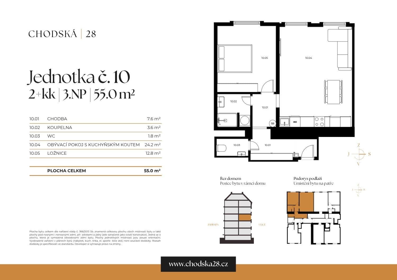 Prodej bytu 2+kk 55 m², Chodská, Praha, Praha Prodej bytu 2+kk 55 m², Chodská, Praha, Praha