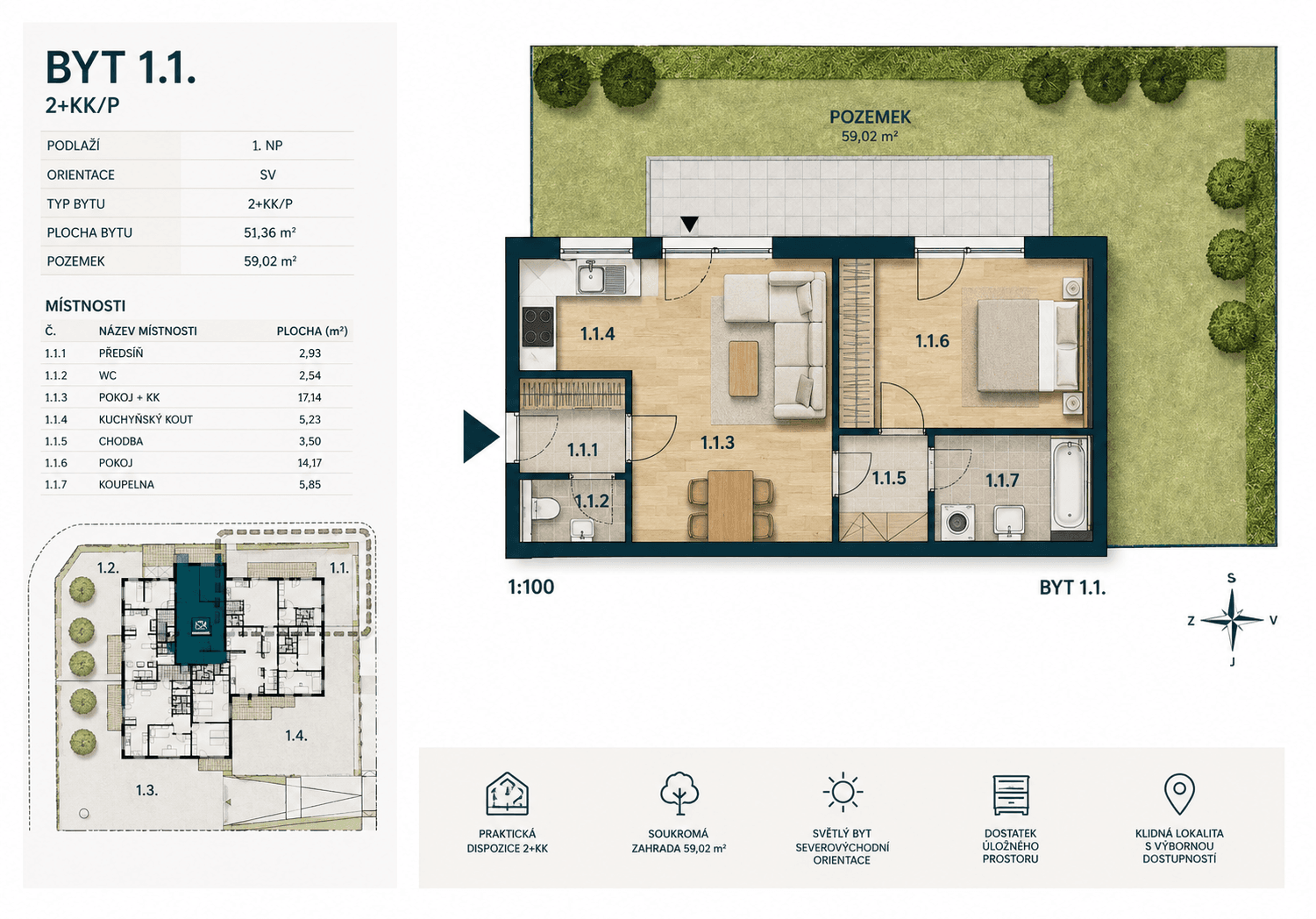 Prodej bytu 2+kk 52 m², Ulčova, Praha, Praha Prodej bytu 2+kk 52 m², Ulčova, Praha, Praha