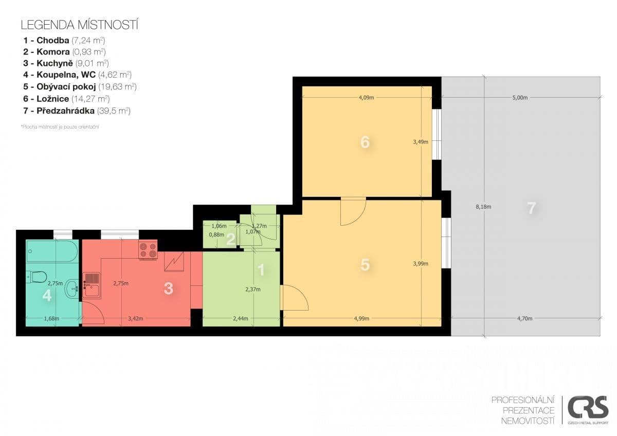Pronájem bytu 2+1 55 m², Olešnická, Praha, Praha Pronájem bytu 2+1 55 m², Olešnická, Praha, Praha