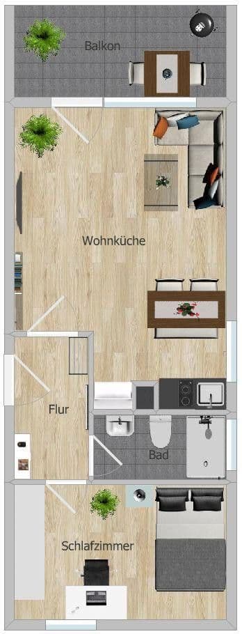 Pronájem bytu 2+1 44 m², Gerlandstraße 12, Hildesheim, Dolní Sasko Pronájem bytu 2+1 44 m², Gerlandstraße 12, Hildesheim, Dolní Sasko