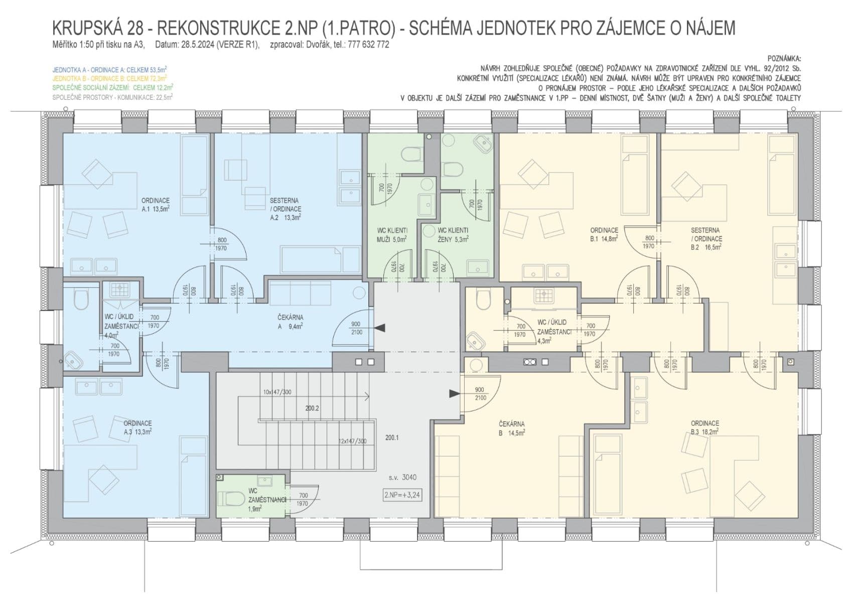 Pronájem nebytového prostoru 72 m², Krupská, Praha, Praha Pronájem nebytového prostoru 72 m², Krupská, Praha, Praha