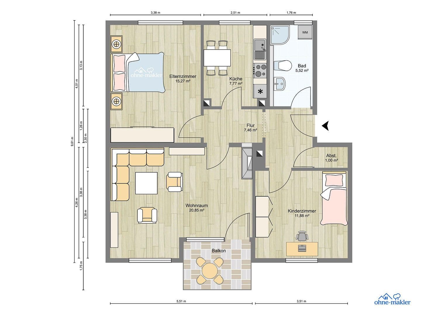 Prodej bytu 3+1 70 m², Lauterburgstraße 11a, Coburg, Bavorsko Prodej bytu 3+1 70 m², Lauterburgstraße 11a, Coburg, Bavorsko
