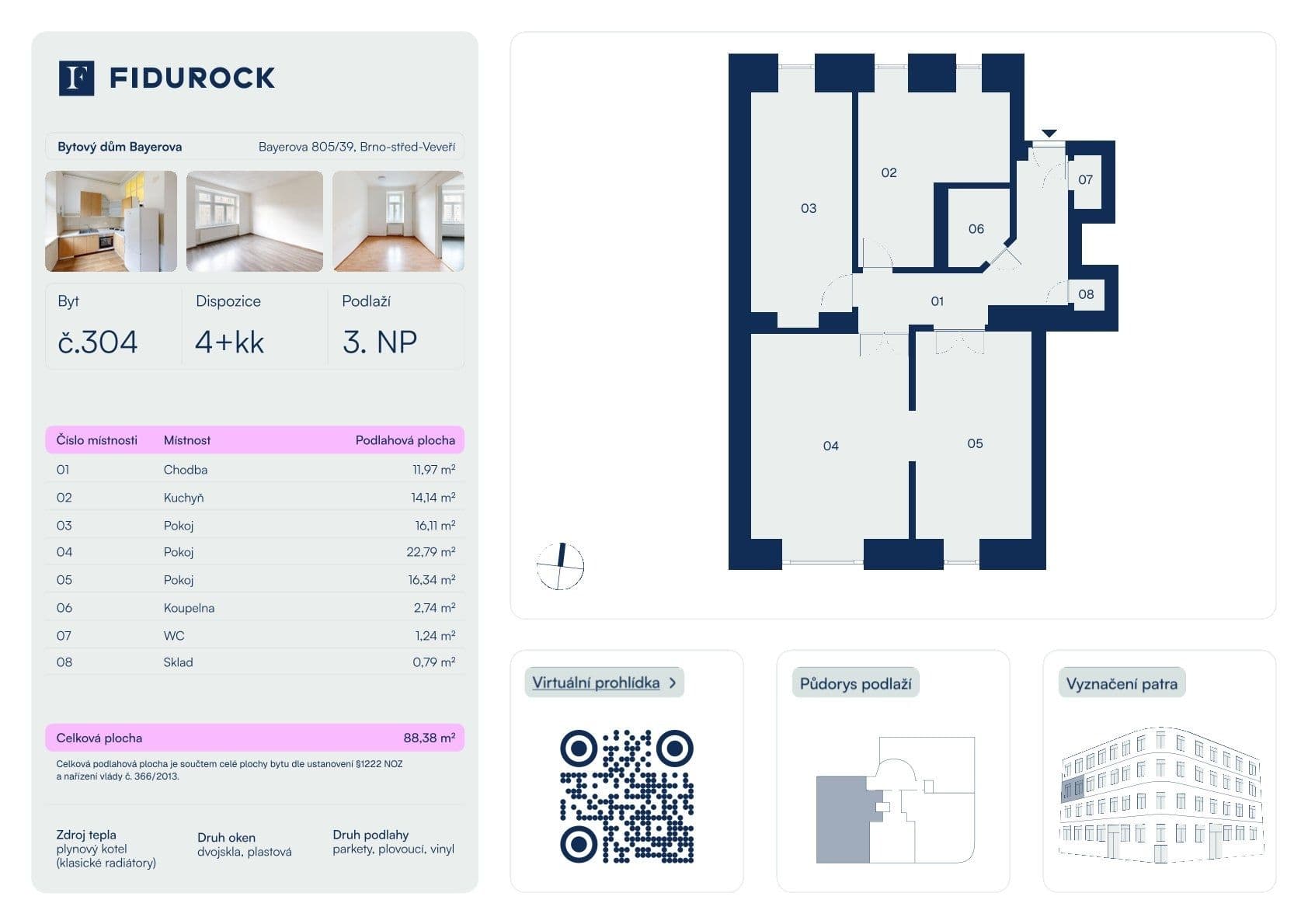 Prodej bytu 4+kk 88 m², Bayerova, Brno, Jihomoravský kraj Prodej bytu 4+kk 88 m², Bayerova, Brno, Jihomoravský kraj