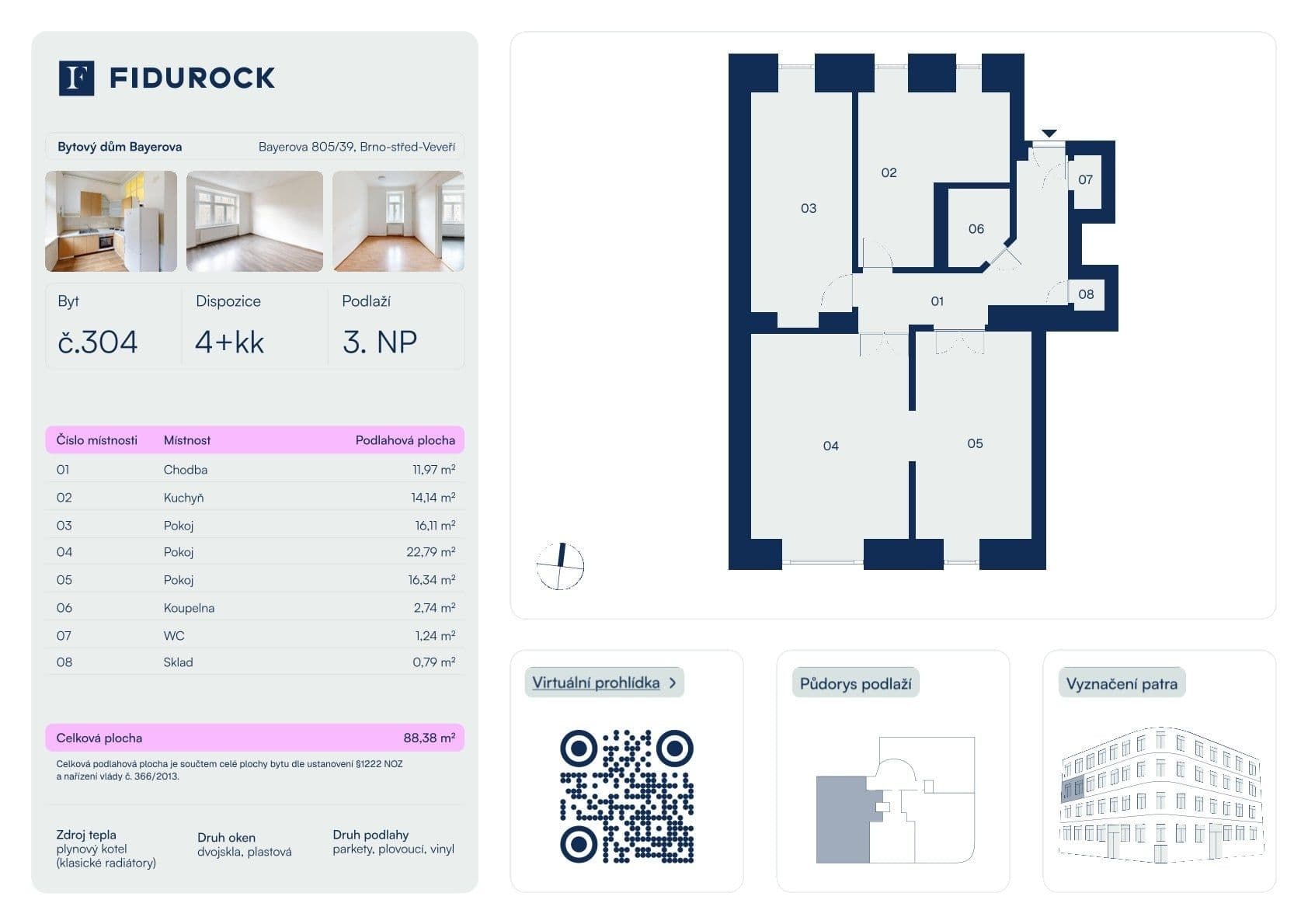 Prodej bytu 4+kk 88 m², Bayerova, Brno, Jihomoravský kraj Prodej bytu 4+kk 88 m², Bayerova, Brno, Jihomoravský kraj