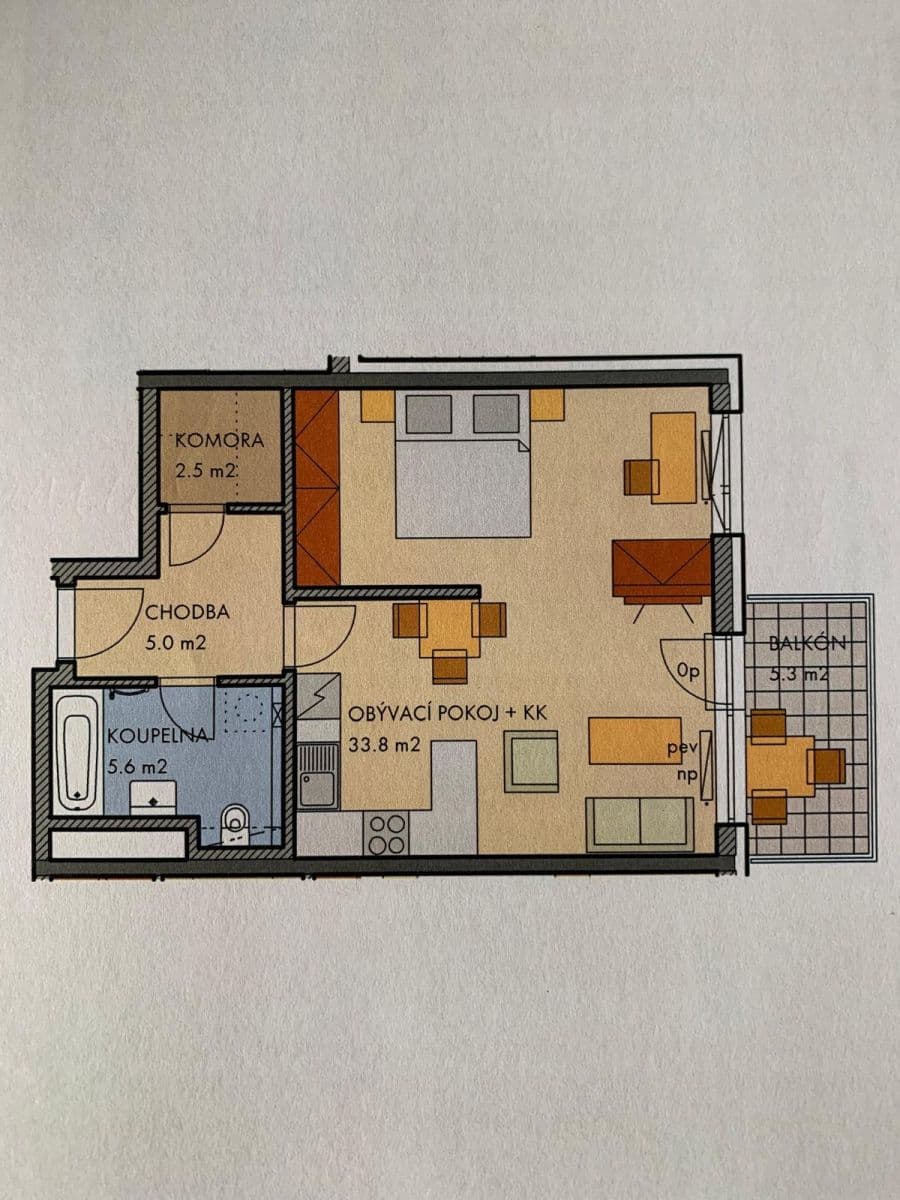 Pronájem bytu 2+kk 48 m², Pod Harfou, Praha, Praha Pronájem bytu 2+kk 48 m², Pod Harfou, Praha, Praha