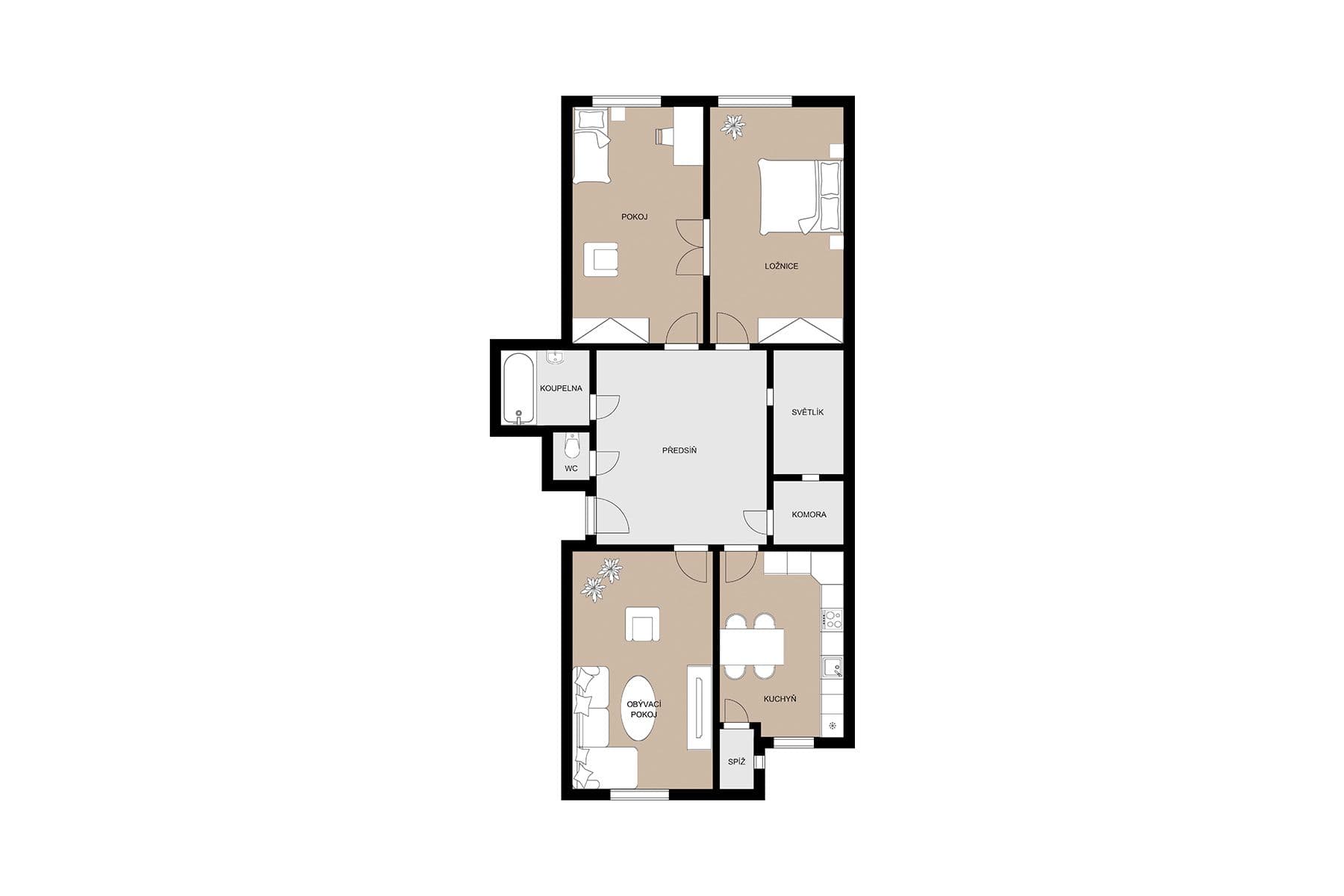 Prodej bytu 3+1 96 m², Vinohradská, Praha, Praha Prodej bytu 3+1 96 m², Vinohradská, Praha, Praha