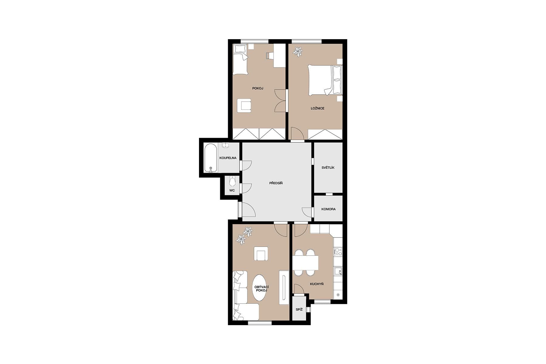 Prodej bytu 3+1 96 m², Vinohradská, Praha, Praha Prodej bytu 3+1 96 m², Vinohradská, Praha, Praha