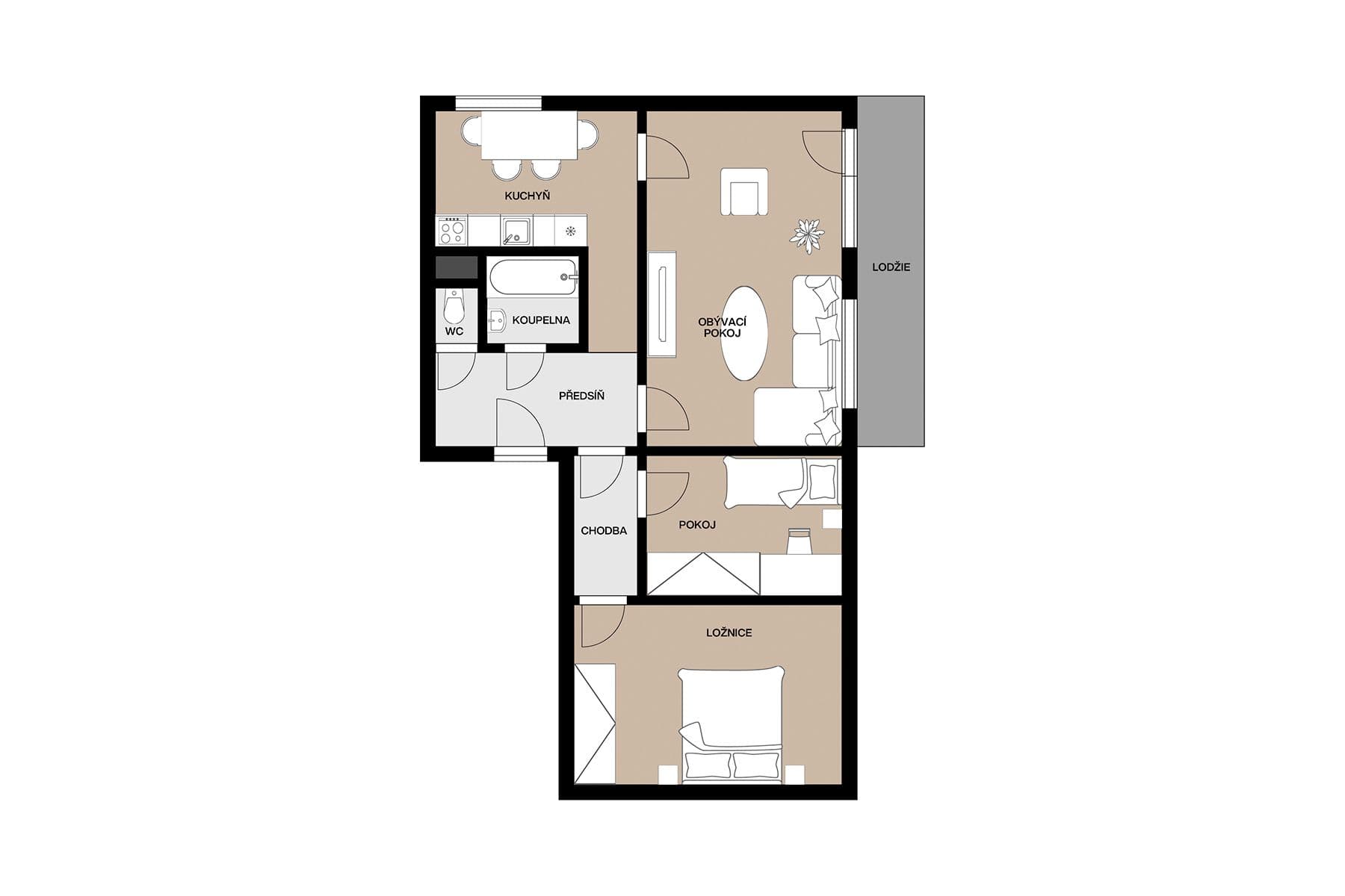 Prodej bytu 3+1 66 m², Jesenická, Praha, Praha Prodej bytu 3+1 66 m², Jesenická, Praha, Praha