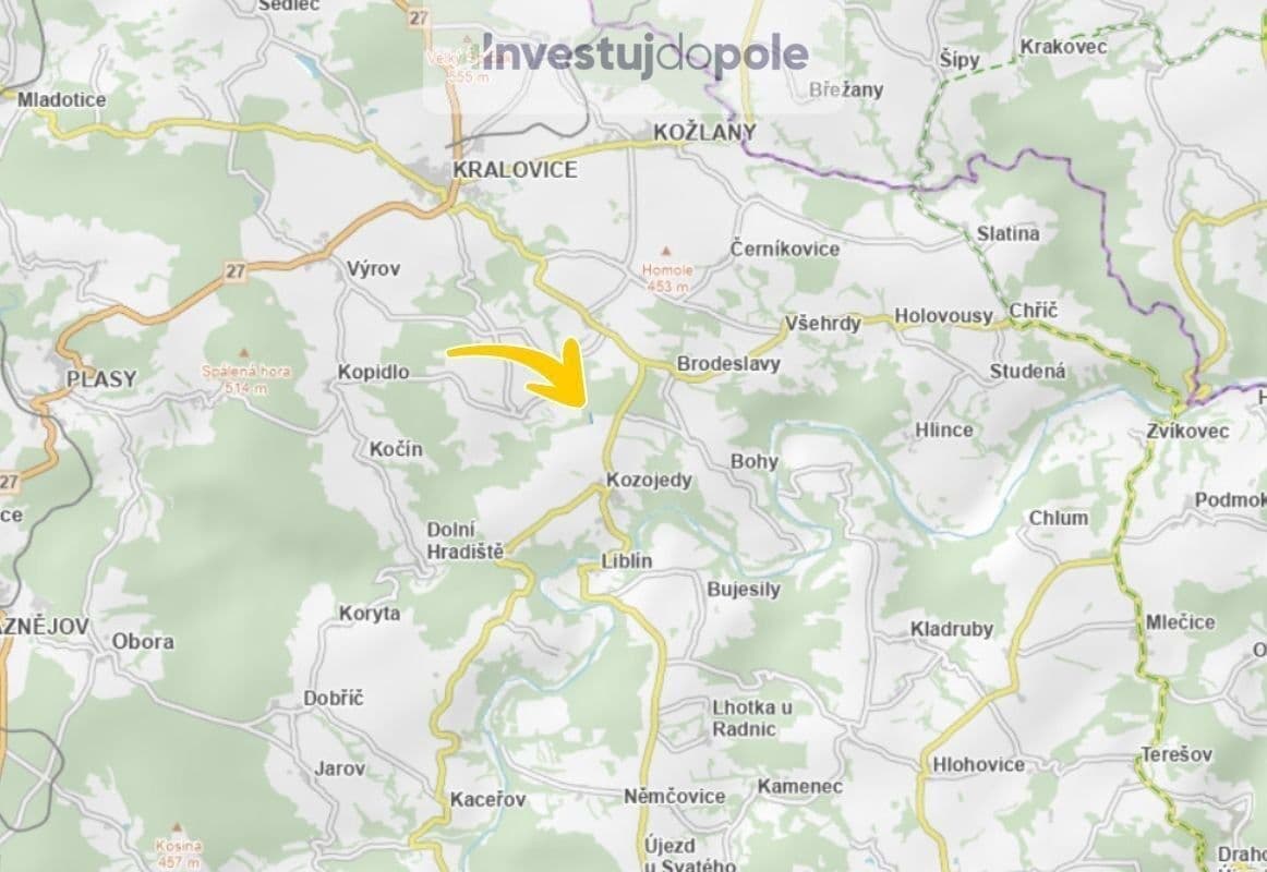 Prodej pozemku 2.821 m², Kozojedy, Plzeňský kraj Prodej pozemku 2.821 m², Kozojedy, Plzeňský kraj