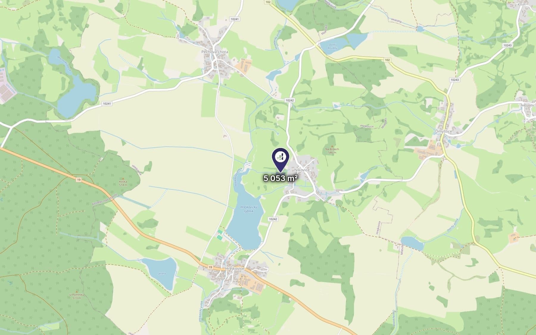 Prodej pozemku 5.053 m², Hrejkovice, Jihočeský kraj Prodej pozemku 5.053 m², Hrejkovice, Jihočeský kraj
