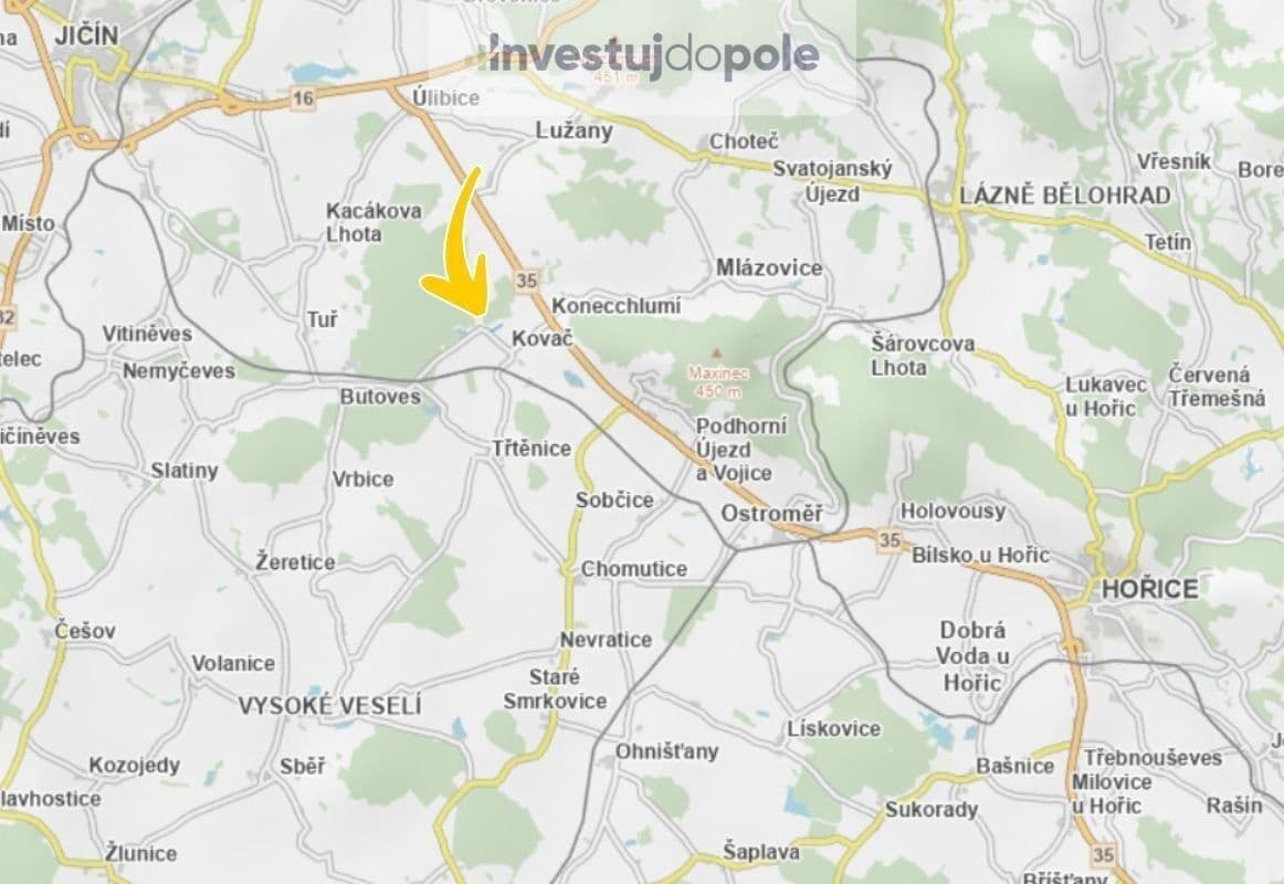 Prodej pozemku 12.833 m², Kovač, Královéhradecký kraj Prodej pozemku 12.833 m², Kovač, Královéhradecký kraj