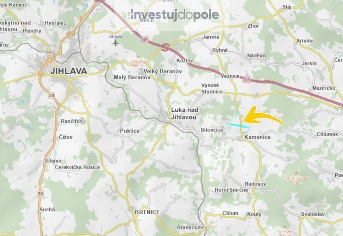 Prodej pozemku 166.174 m², Kamenice, Kraj Vysočina Prodej pozemku 166.174 m², Kamenice, Kraj Vysočina