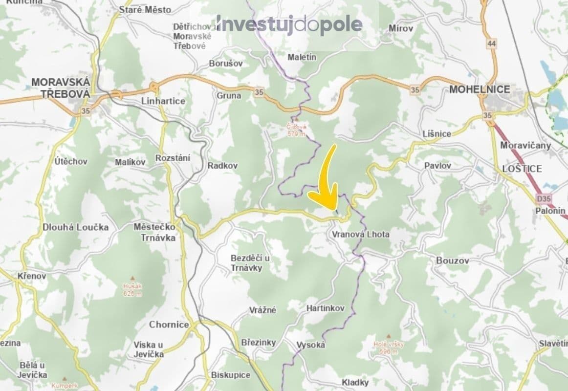 Prodej pozemku 2.704 m², Vranová Lhota, Pardubický kraj Prodej pozemku 2.704 m², Vranová Lhota, Pardubický kraj