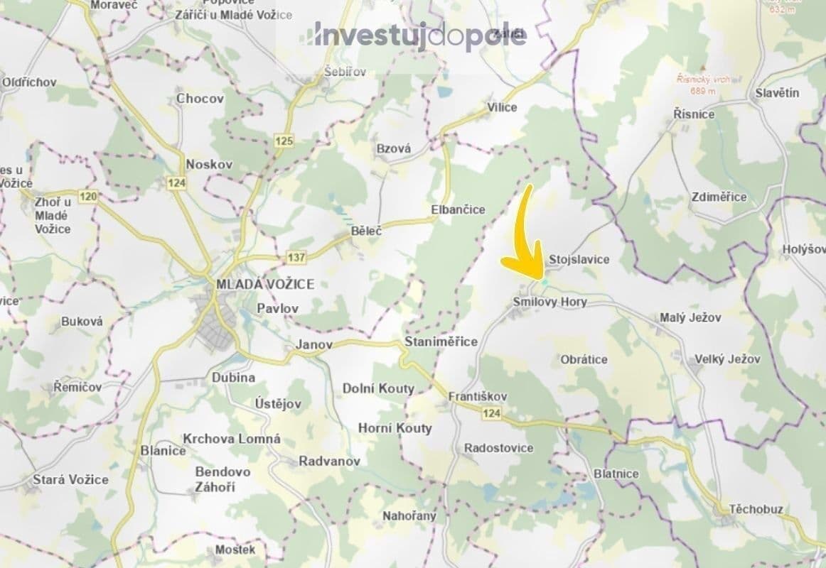 Prodej pozemku 1.454 m², Smilovy Hory, Jihočeský kraj Prodej pozemku 1.454 m², Smilovy Hory, Jihočeský kraj