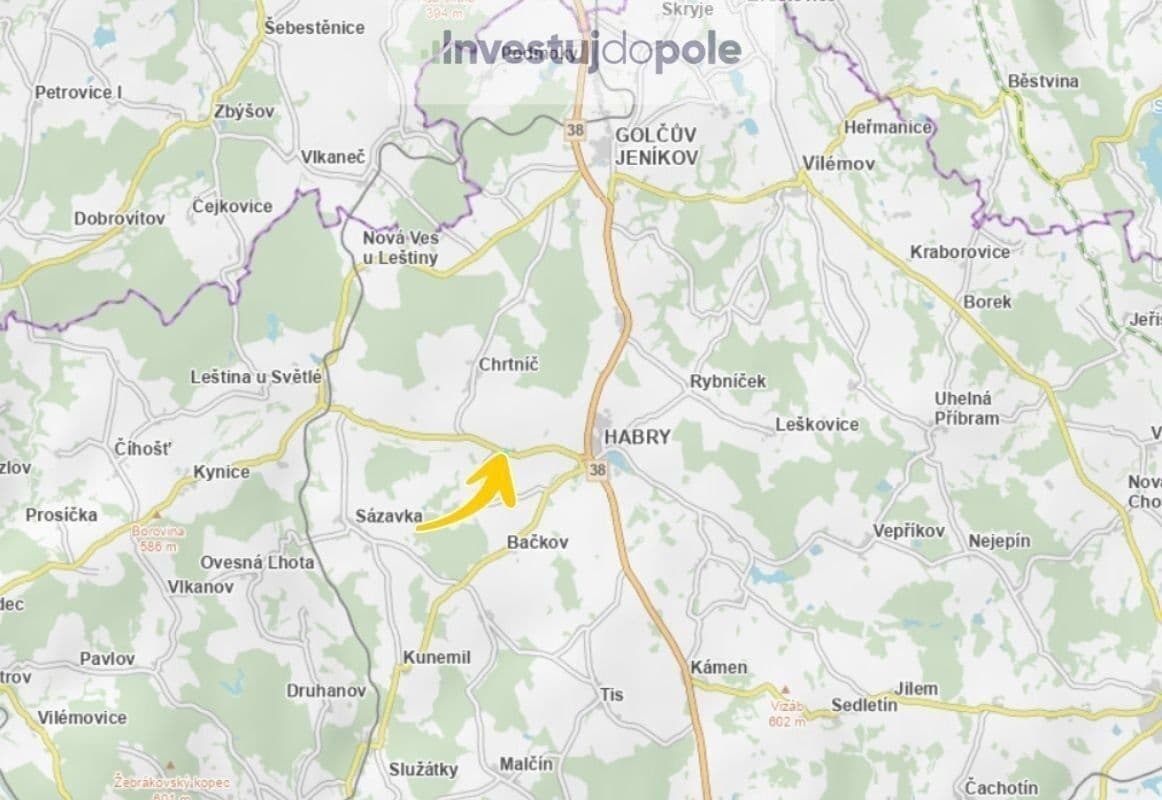 Prodej pozemku 1.706 m², Habry, Kraj Vysočina Prodej pozemku 1.706 m², Habry, Kraj Vysočina
