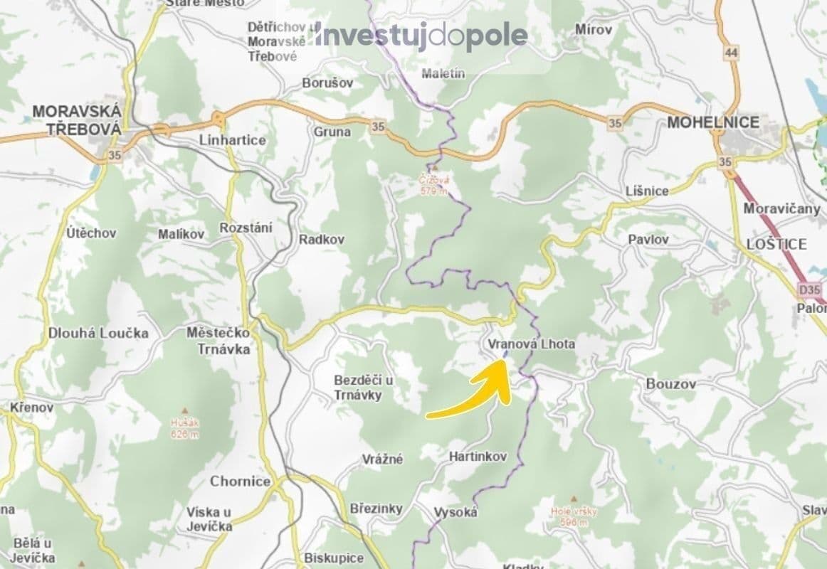 Prodej pozemku 16.744 m², Vranová Lhota, Pardubický kraj Prodej pozemku 16.744 m², Vranová Lhota, Pardubický kraj