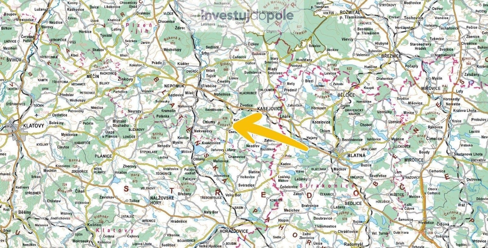 Prodej pozemku 4.955 m², Oselce, Plzeňský kraj Prodej pozemku 4.955 m², Oselce, Plzeňský kraj