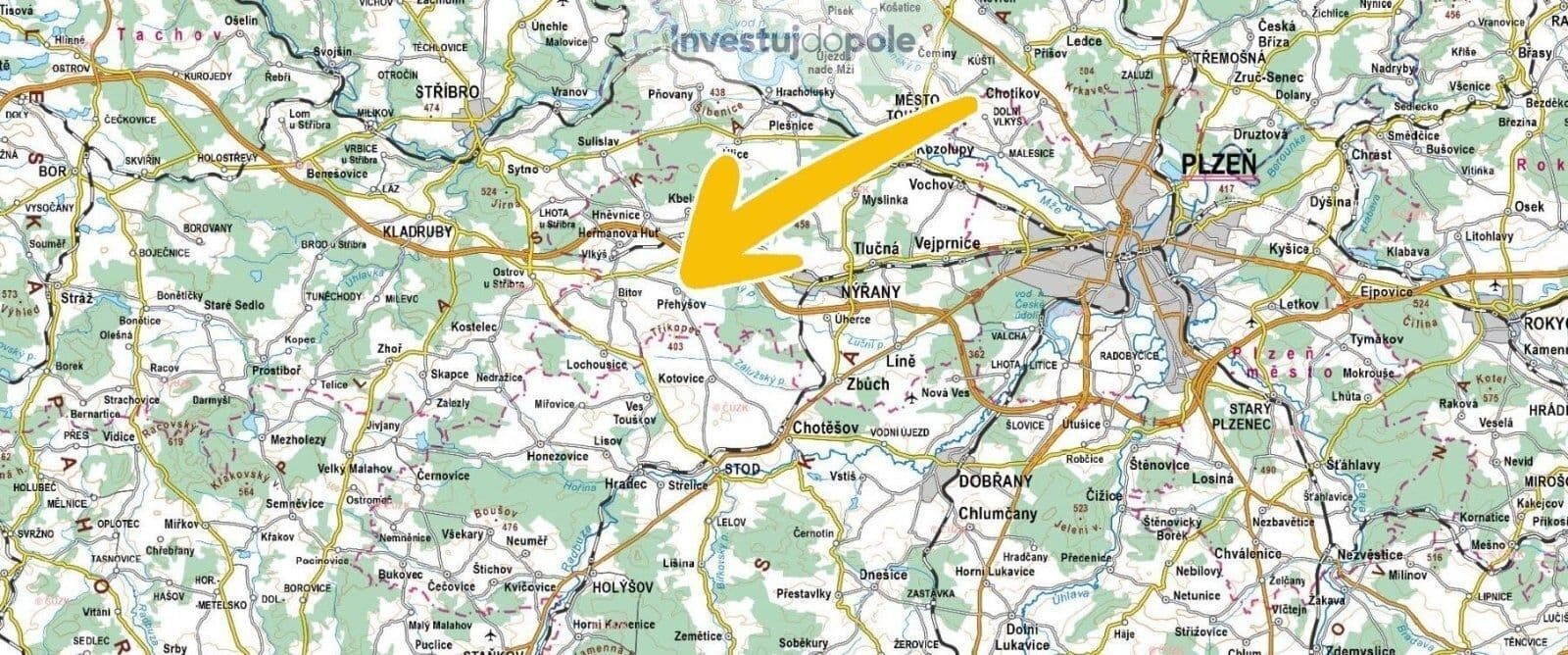 Prodej pozemku 2.255 m², Přehýšov, Plzeňský kraj Prodej pozemku 2.255 m², Přehýšov, Plzeňský kraj